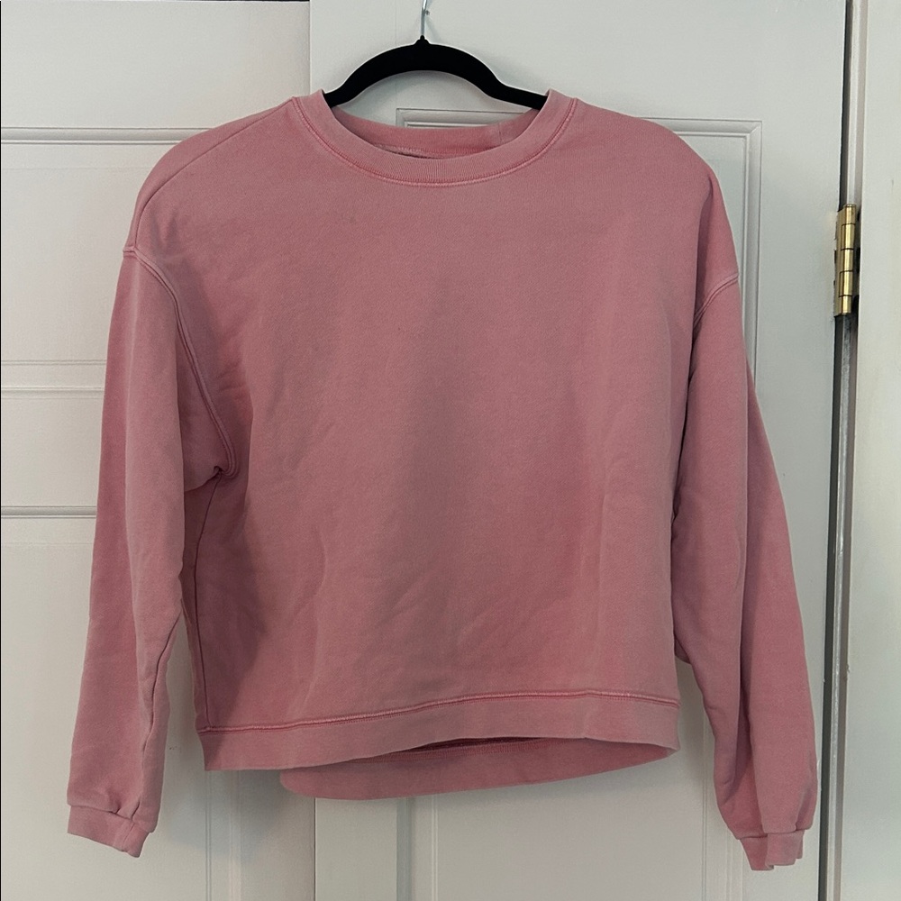 Madewell Pink Boxy Crewneck Sweatshirt